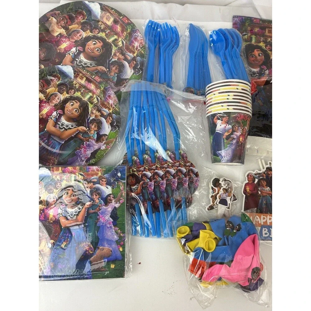 Encanto Party Supplies Set Plates Cups Napkins Balloons Banner Disney